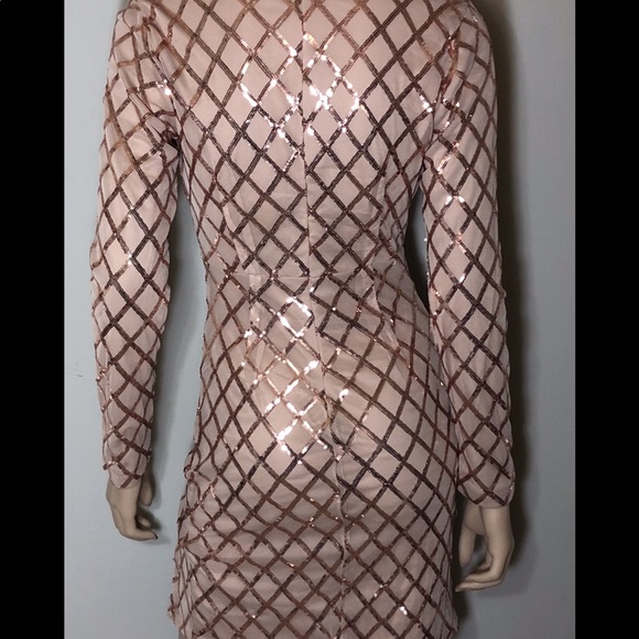 Rose Gold Sequin Dress - Picture 3 of 3